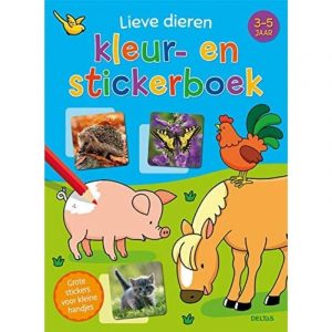 Kleur- en stickerboek dieren