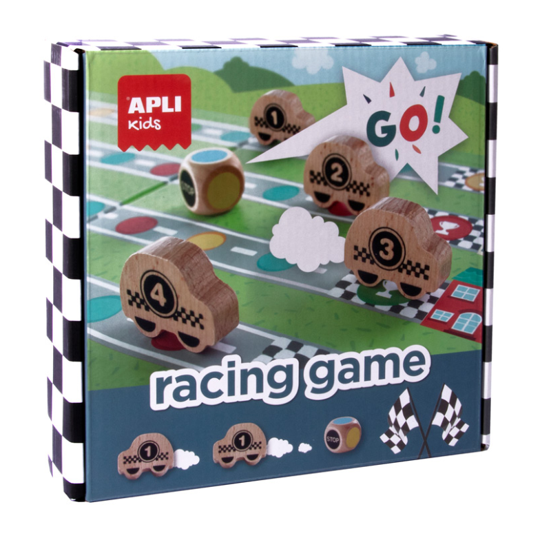 race spel met houten autootjes